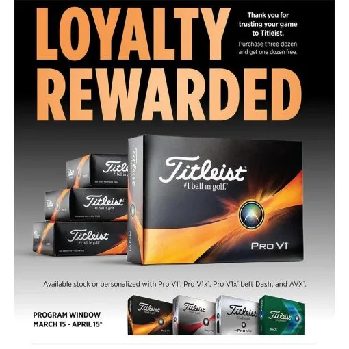 2023 Titleist Loyalty Rewarded Buy 3 Get 1 Free Promotion 1 2023 Titleist Loyalty Rewarded Buy 3 Get 1 Free Promotion -Cheap CLUBS Store 2023 Titleist Loyalty Rewarded Buy 3 Get 1 Free Promotion Golf Balls