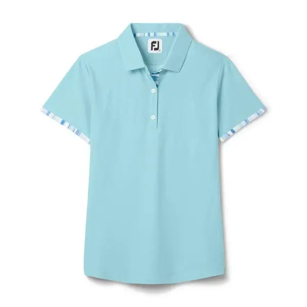 Footjoy Short Sleeve Watercolour Trim Polo - Womens 3 Footjoy Short Sleeve Watercolour Trim Polo - Womens