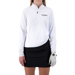 Full Wedge Golf - White Q-Zip - Womens